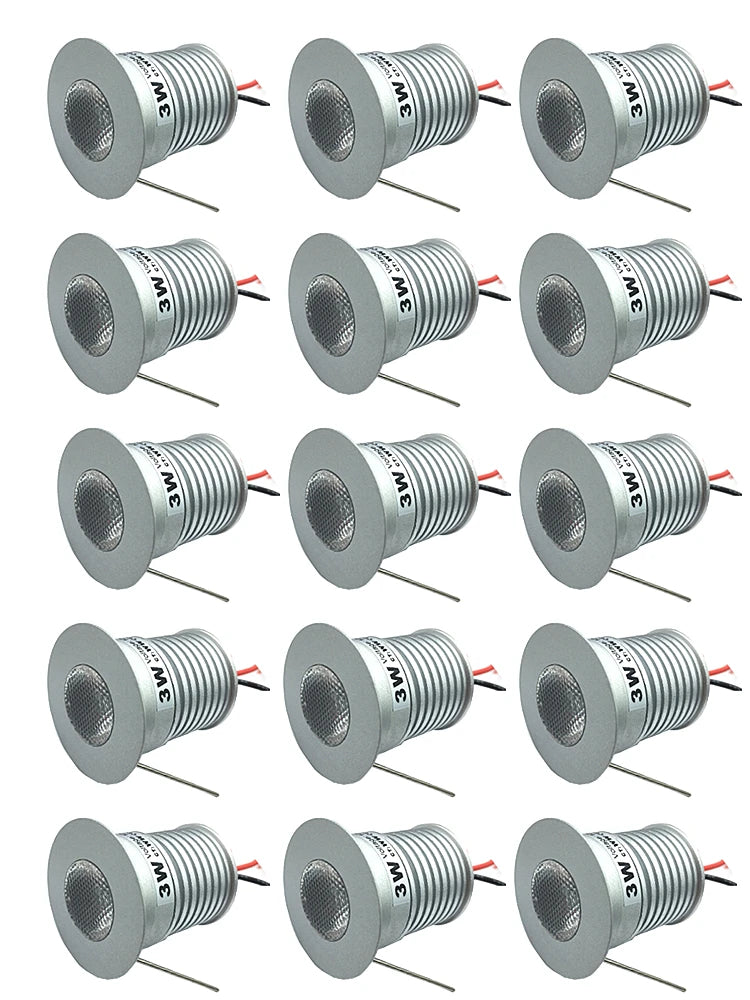 Mini spotlight LED argenté 3W 12V 24V moderne câble grille refroidissement