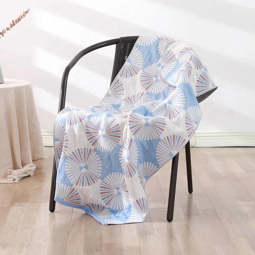 serviette bain coton bio rapide absorbant moderne motif géométrique blanc bleu orange gris
