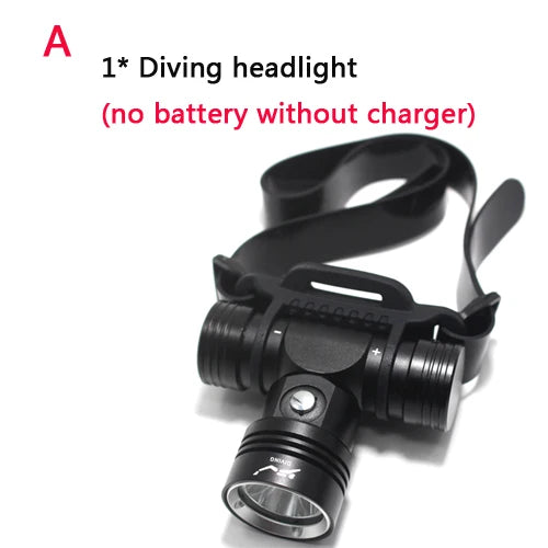 lampe torche noire étanche ipx8 180 degré led 20w camping plongée búsqueda
