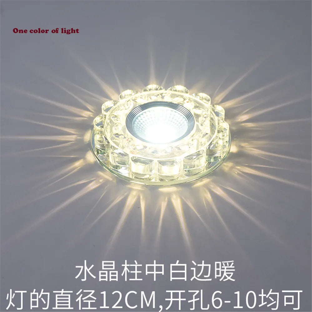 lampe encastrée cristal verre transparent moderne décoration éclairage led cuisine salon restaurant