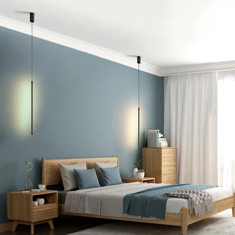 lampe suspension moderne noir rectangulaire lisse salon chambre autonomie 90 260V