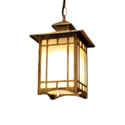 lustre suspendu bronze noir géométrique semi transparent ancien rustique decoration exterieure interieure