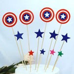 décoration gâteau thème batman captain america chauves souris ville super héros anniversaire enfant festivité