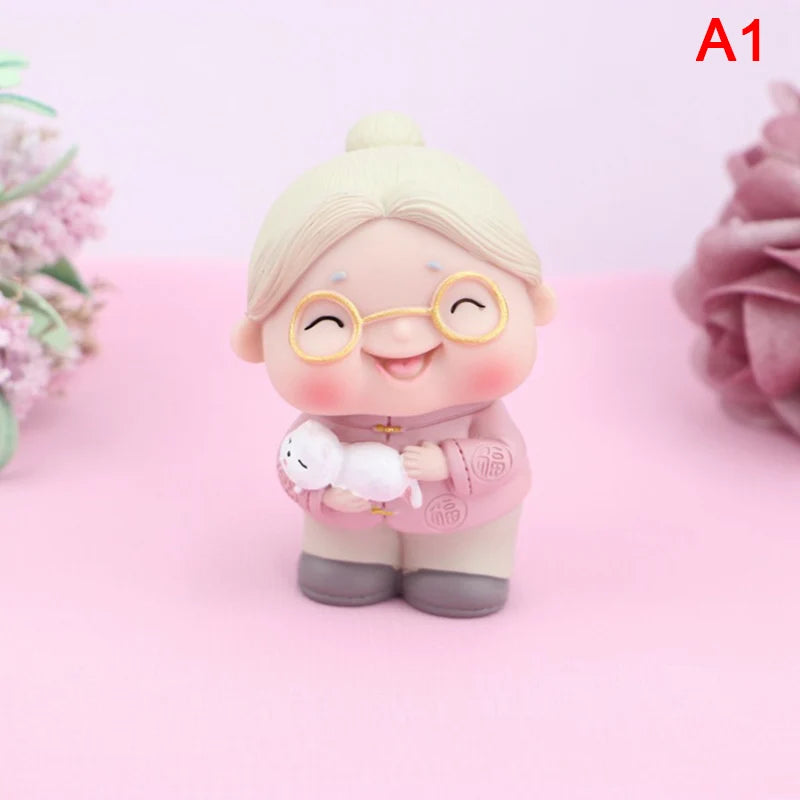 décoration gâteau résine figurines motifs floraux blanc rose mignon cartoony angel pattern