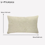 housse coussin motif feuilles moderne 30x50cm beige gris marronclair rosepâle