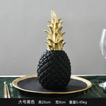 décoration moderne ananas résine noir blanc doré texture fruit chambre
