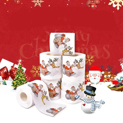 Papier toilette décoré Noël motifs Père Noël sapin coloré