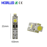 ampoules led blanc 12v 24v smd3528 modernes 50000h lumineuses t5 0.2w 20lm d4.6x21mm