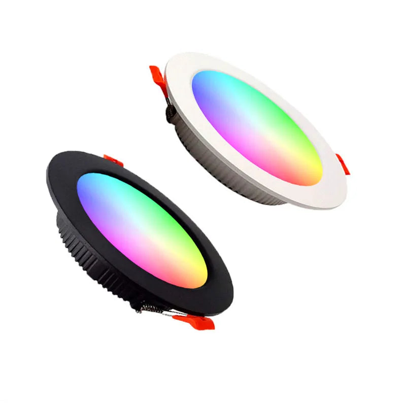 spot led encastrable rgb télécommande intérieur moderne lumière variable couleur jardin extérieur noir