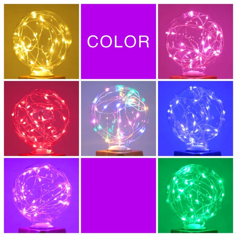 ampoule led multicolore filaments spirales moderne décoration chambre e27 2700k 6500k 50000h
