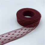 ruban dentelle brodée polyester organza largeur 15mm yards couleurs multiples motifs carrés légèrement transparent