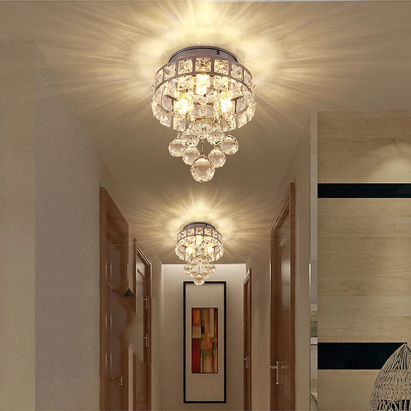 lustre moderne cristal transparent argenté plus 20 ampoules led monté surface