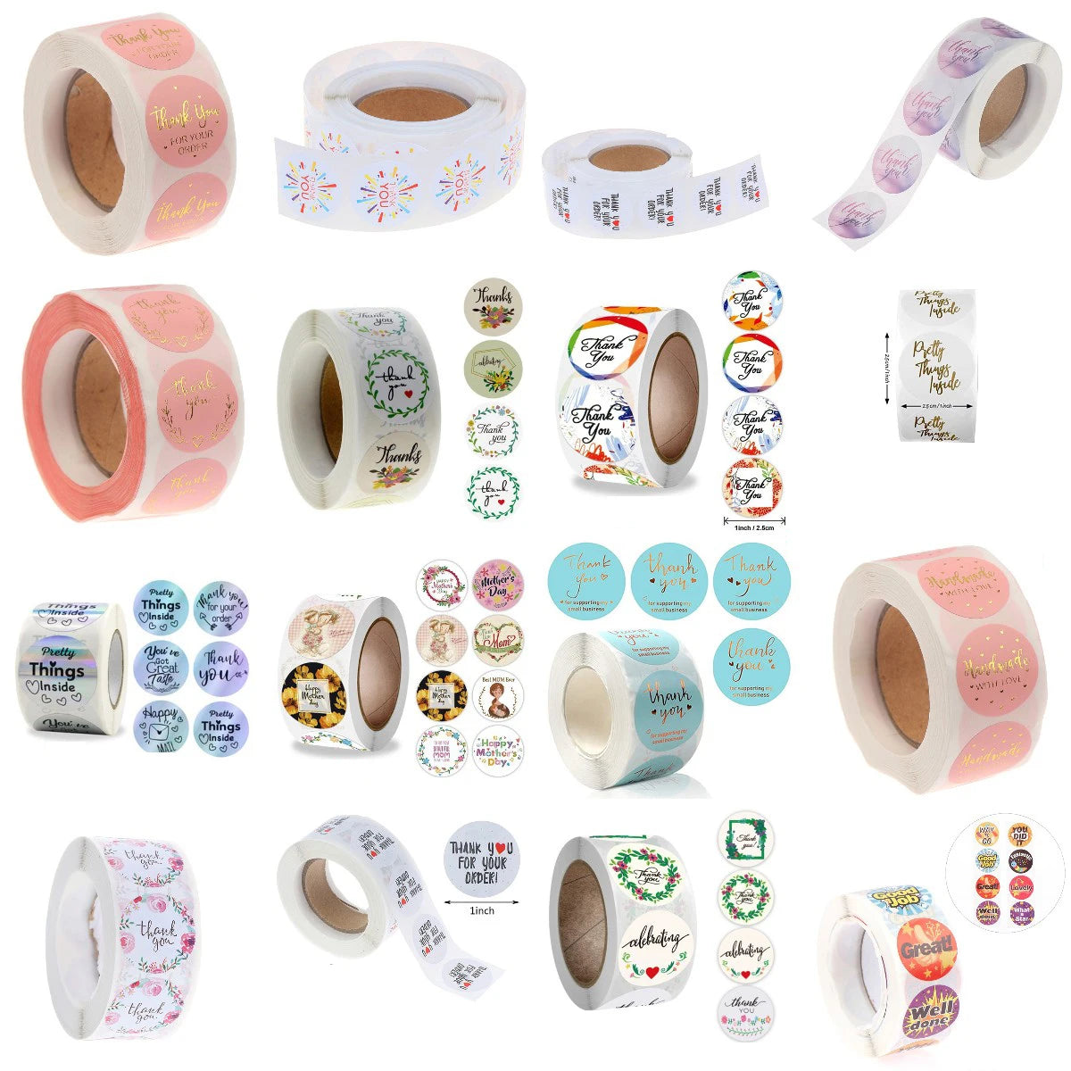 étiquettes autocollantes mariage blanc rose bleu vert orange jaune marron motifs floraux textes décoratifs