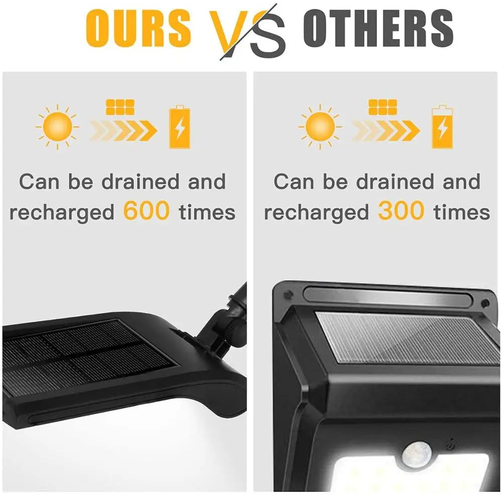 lampe solaire murale led motion sensor ip65 abs noir moderne autonomie rechargeableextérieur
