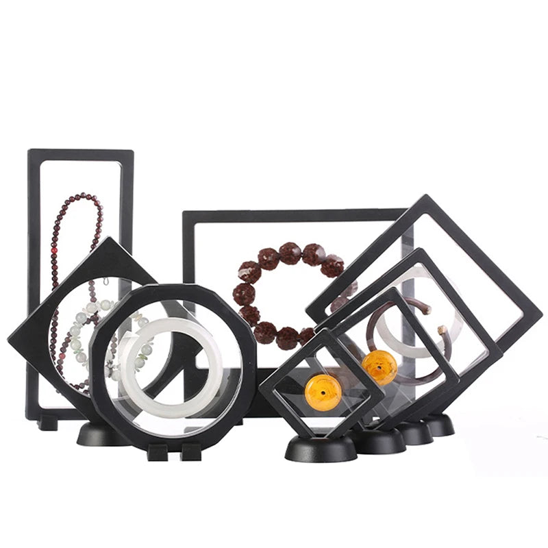 boîtes bijoux transparentes modernes rangement colliers bracelets boucles d'oreilles anti poussière noir blanc decoration