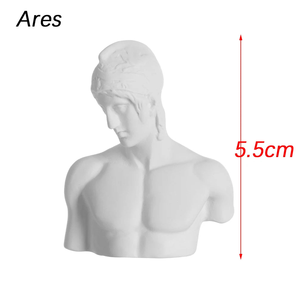 buste sculpté résine blanc détails granuleux classique réaliste décoration intérieureportrait miniature