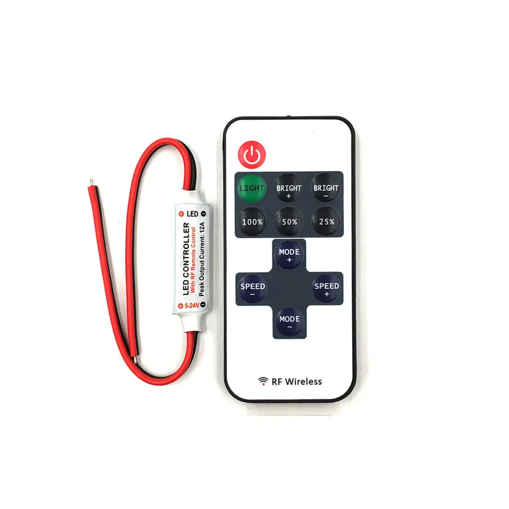 contrôleur led télécommande rf bande led ajustement luminosité mode vitesse flash câbles connecteur dc