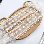 ruban dentelle fleurs blanches classique blanc soluble eau coton polyester artisanat couture