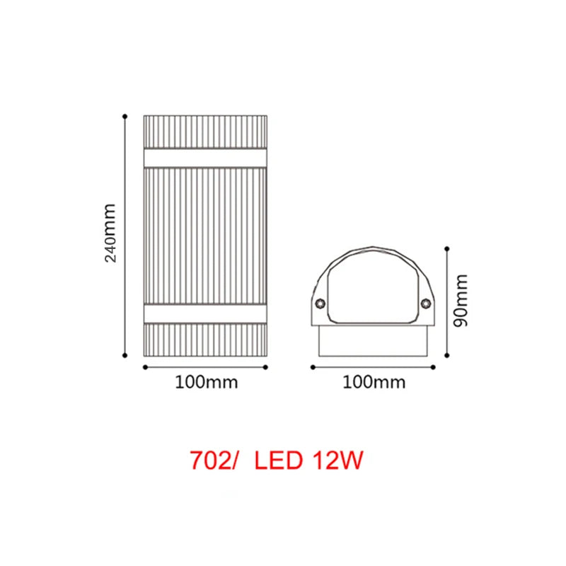 applique murale led extérieure moderne ip65 aluminium texturé noir blanc 6w 12w