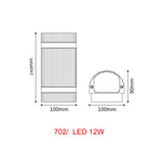 applique murale led extérieure moderne ip65 aluminium texturé noir blanc 6w 12w