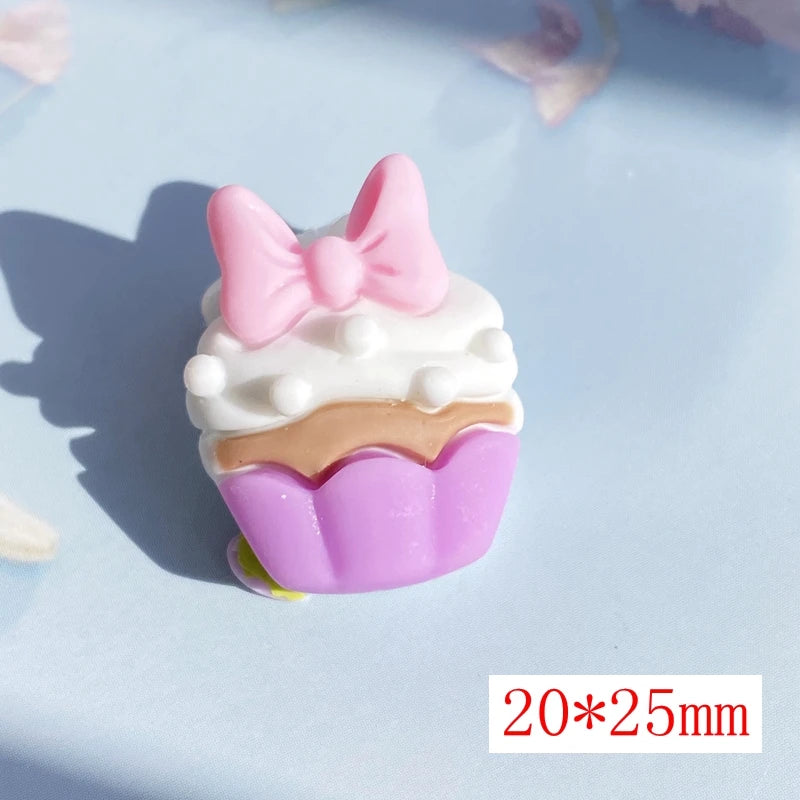 bijoux scrapbooking kawaii gâteau rubans cartoongateaux deco mixte opacite diversecolores résine artificielle