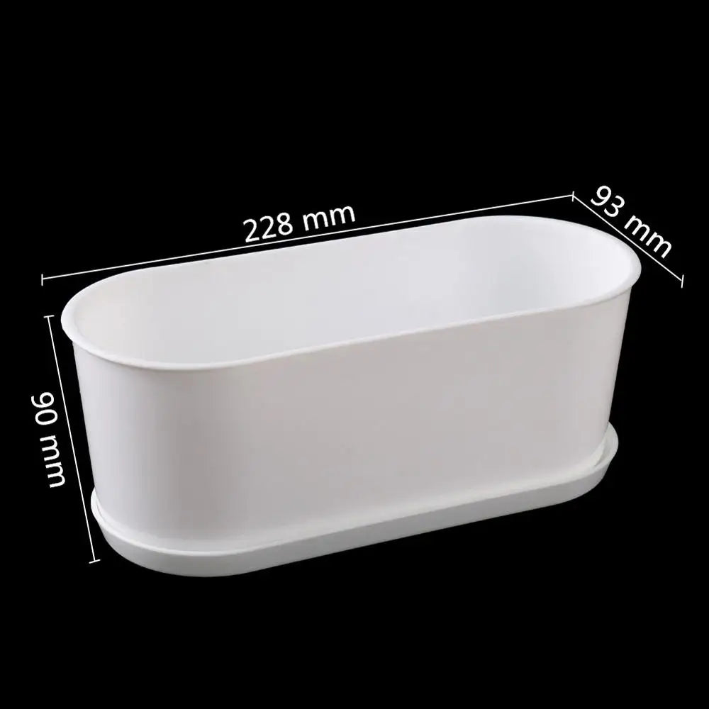 Pot fleurs blanc moderne plateau trous drainage petite plante intérieure plastique