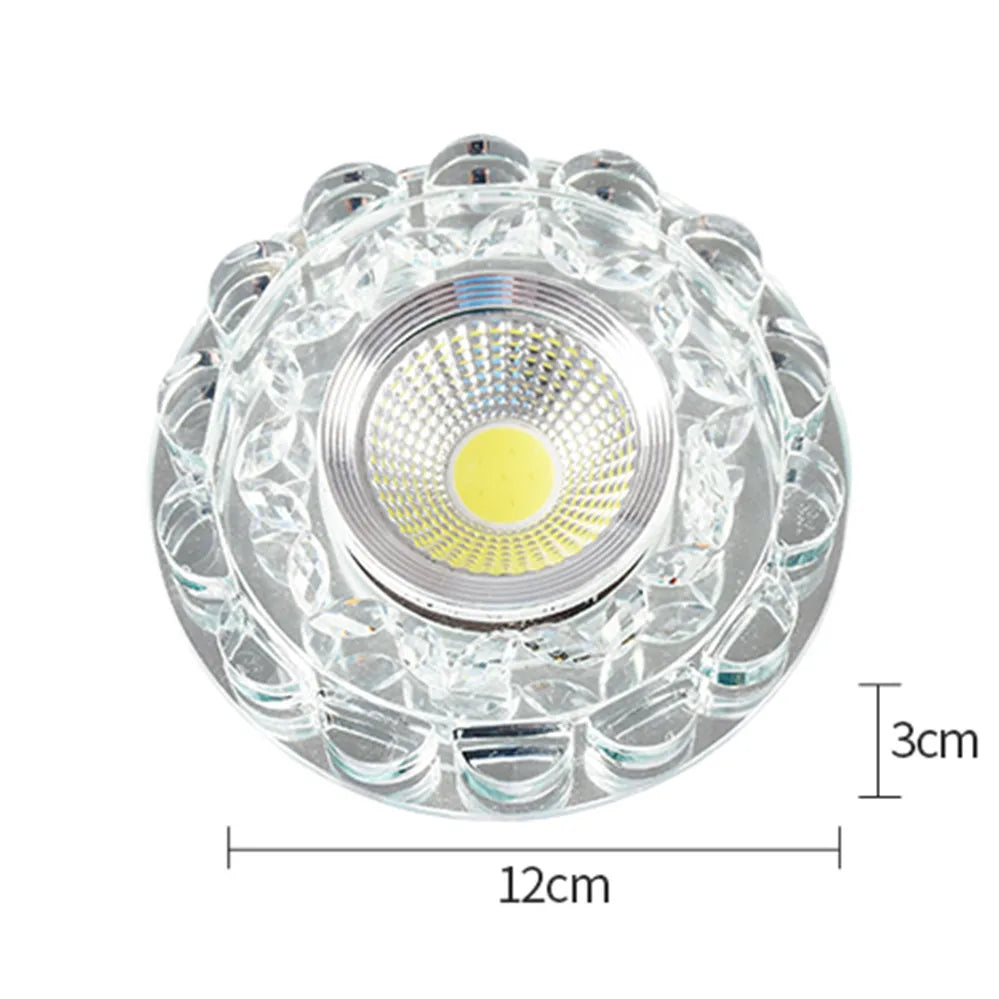 lampe encastrée cristal verre transparent moderne décoration éclairage led cuisine salon restaurant