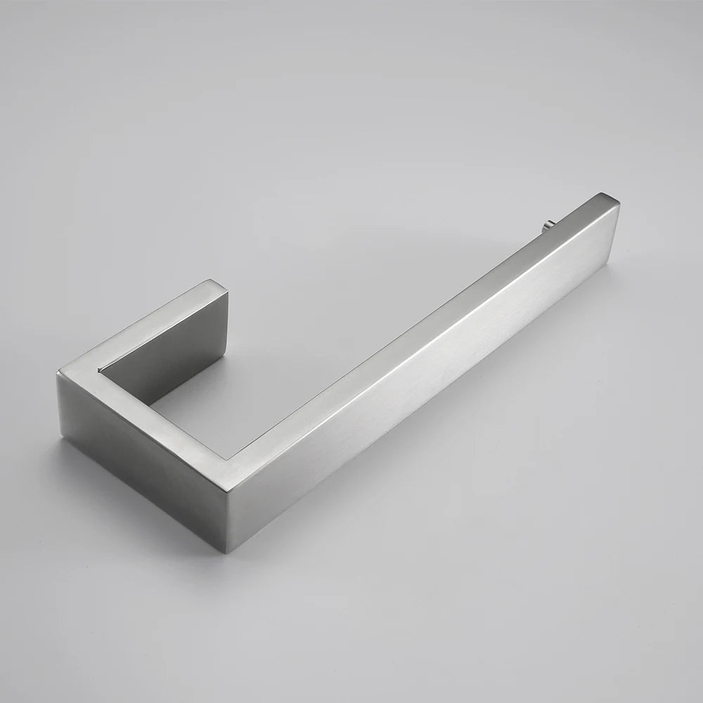 porte serviettes moderne acier inoxydable brossé argenté fixé vis ensemble quincaillerie salle bains métal