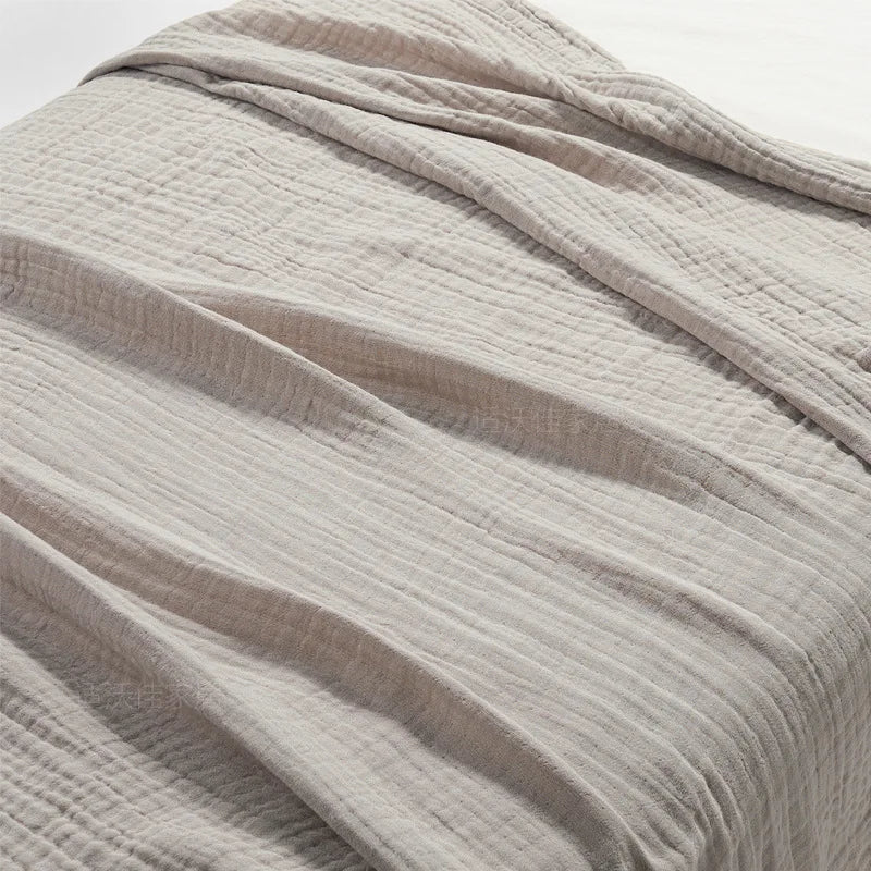 couverture coton japonais solide blanc pliures rustique été portable ignifuge voyage maison