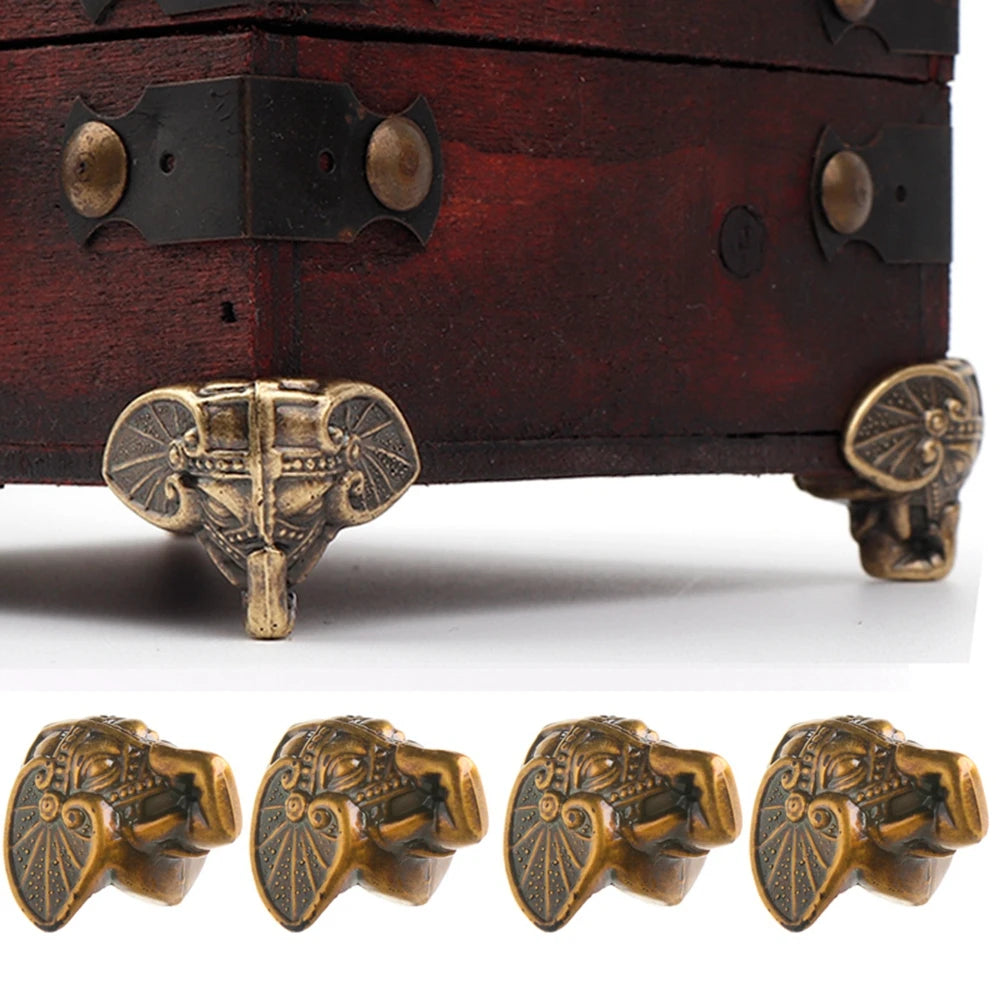 pieds meuble decoratifs elephants bronze marron vintage gravures protecteurs coins meubles