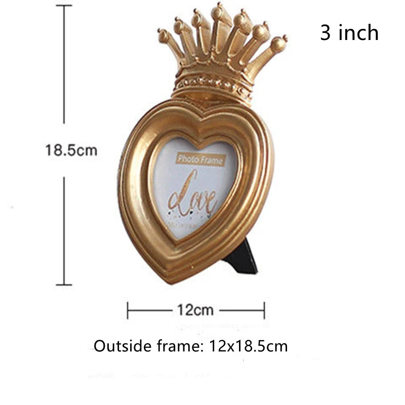 cadre photo or coeur résine décoration européenne chambre mariage bébé floral sculpté baroque élégant