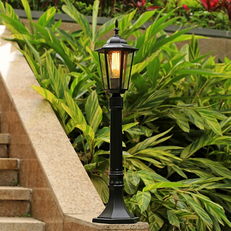 lampe sol noir classique ampoule filament abat jour ip65 led industrielleextérieur éclairage vintage aluminium
