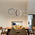 suspension lumineuse moderne blanc noir circulaire contemporaine salon chambre hall