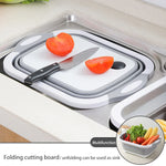 planches découper pliables bac lavage rétractable gris blanc vert moderne utilitaire cuisine légumes poissons