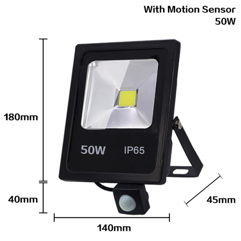 projecteur led noir moderne ip65 10w 30w 50w capteur mouvementextérieur clips
