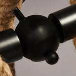 suspension lumineuse industrielle corde tressée marron clair noir filaments led tactile