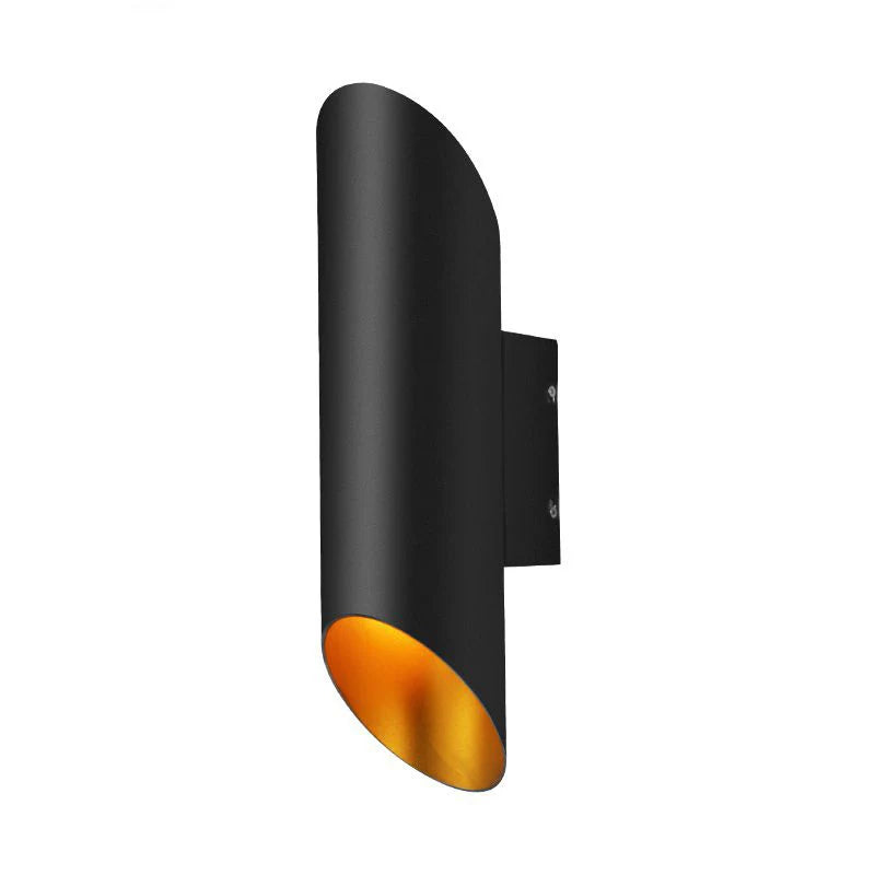 applique murale moderne noire dorée led bouton poussoir autonome fixations