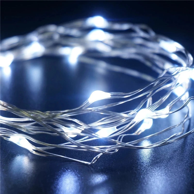 guirlande lumineuse led blanc multicolore noel moderne décoration salon batteries incluses