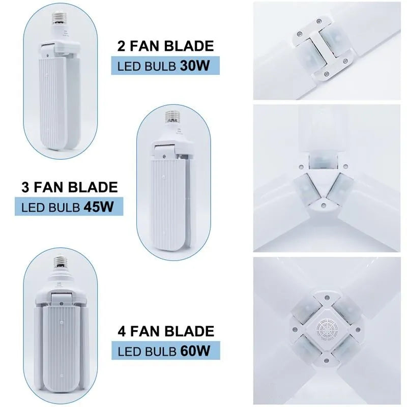 lampe led pliable e27 30w 45w 60w blanc modernes ailettes réglables atelier maison