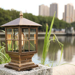 lampe sol classique noir bronze quadrillage transparent ip65 led e27 filaireextérieur moderne