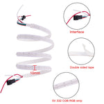 ruban led cob rgb multicolore adhésif moderne ligne lumineuse continue salon 5v 332 leds/m