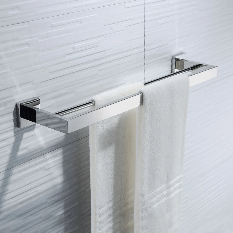 porte serviettes mural double acier inoxydable noir argenté doré moderne électroplaqué fixations serviettes