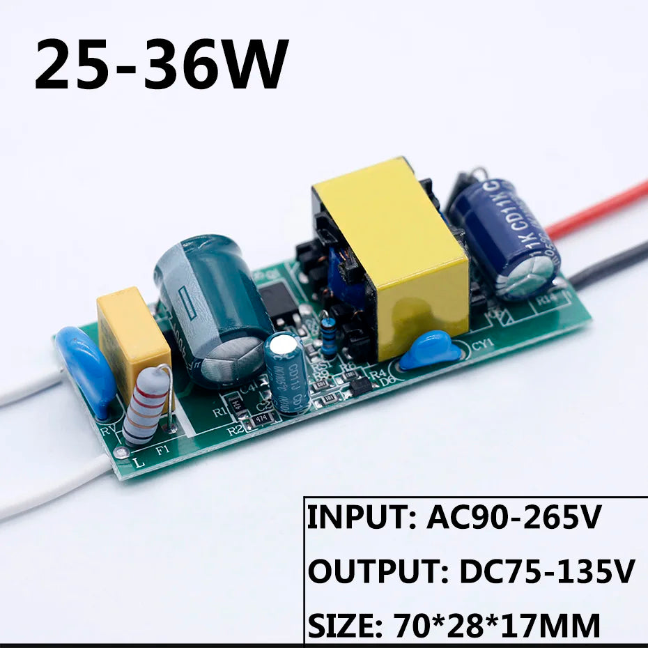 transformateurs led 12w 18w 25w 36w 90v 265v vert jaune bleu noir imprimés circuits