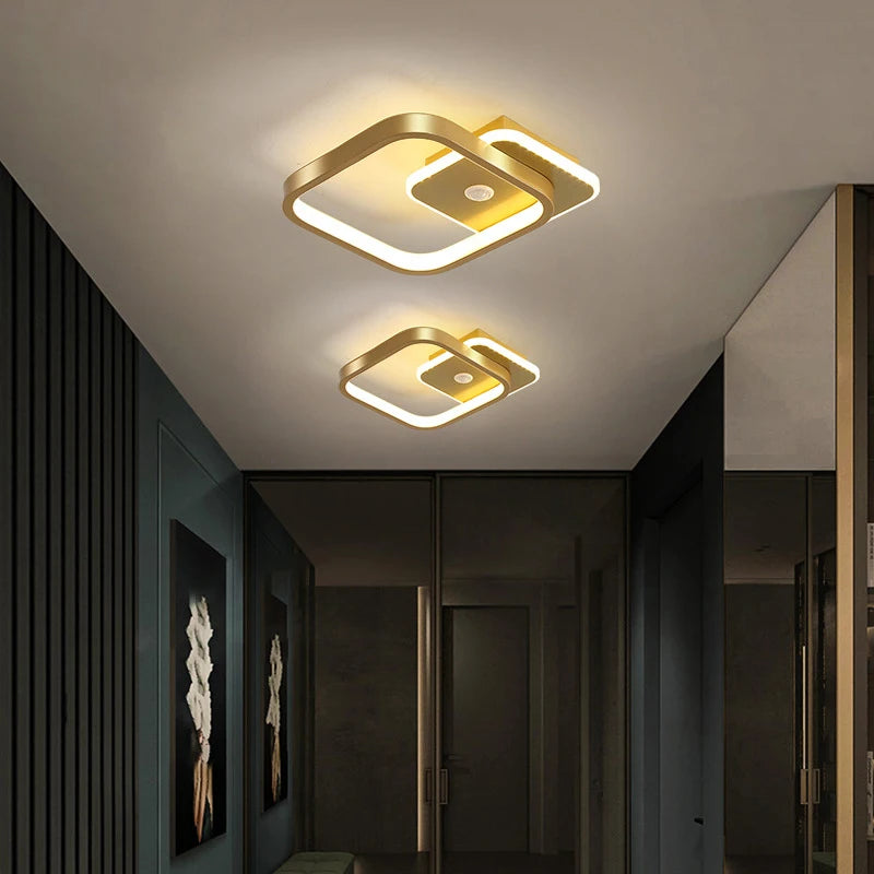 lampe moderne led 9w 14w 16w noir doré pvc aluminium