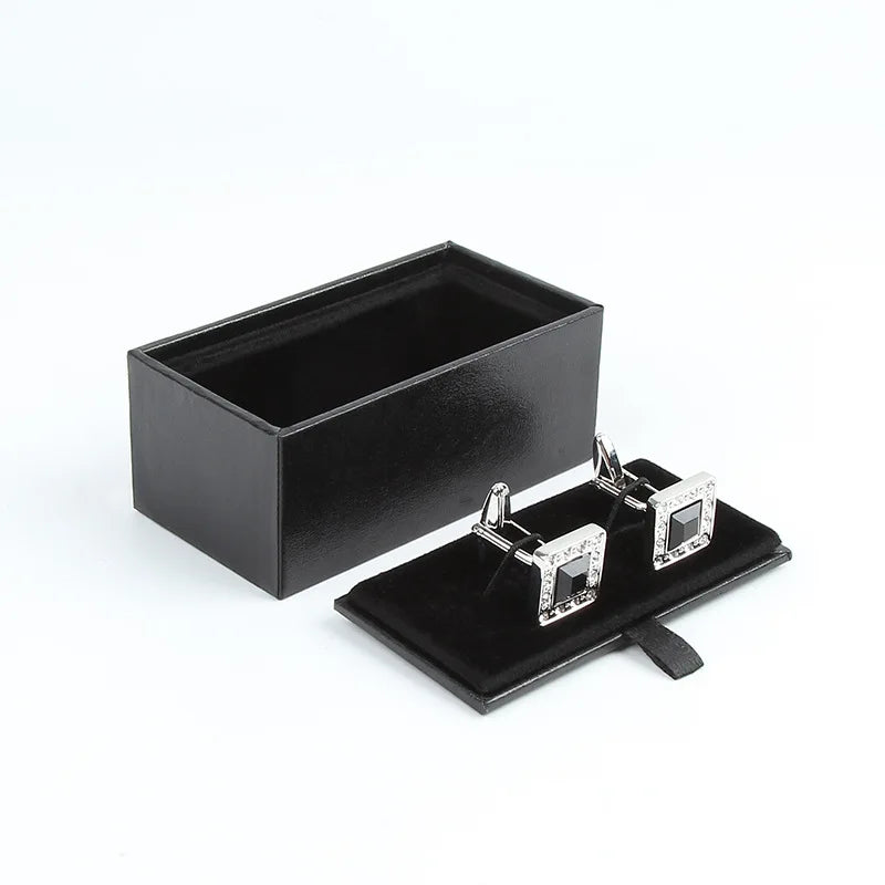 Boîte de rangement noire vue de dessus