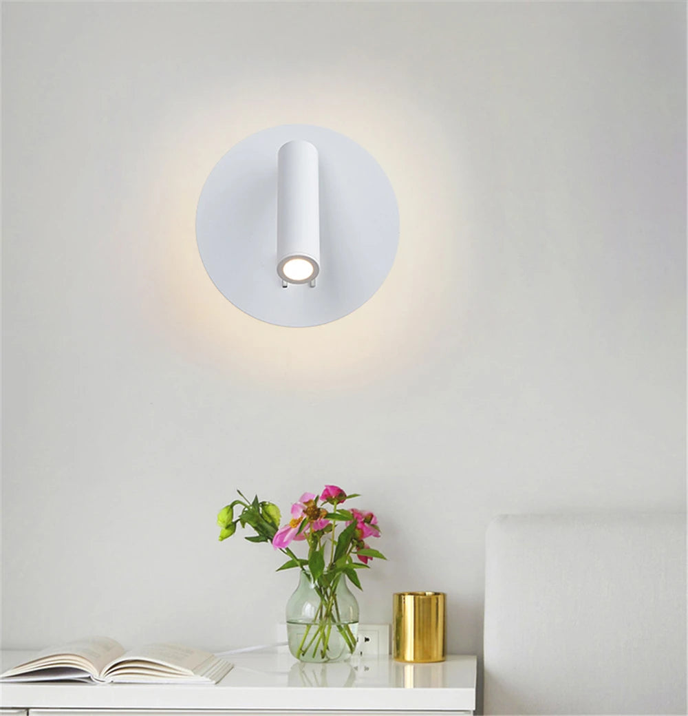 Lampes murales modernes LED blanc noir réglables 220V 110V chambre coucher entrée salle manger