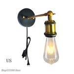 lampe murale industrielle noir doré fixée base mat led salon chambre