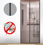 rideau moustiquaire porte magnétique noir beige rayures horizontales moderne adhésif clips bande