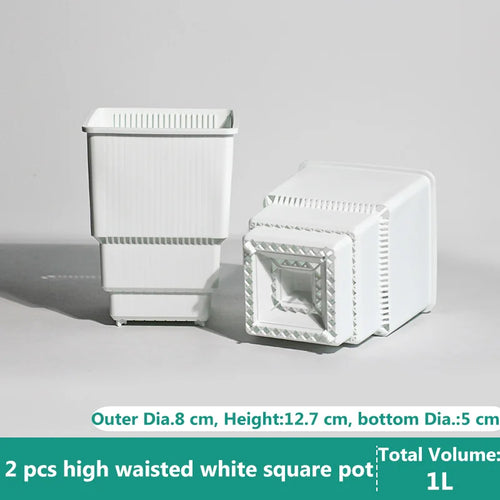 pot plante succulente blanc moderne plastique rayures verticales décoration intérieur jardin drainage air