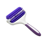 brosse peau violet moderne rayures horizontales poignée plastique respectueux environnement